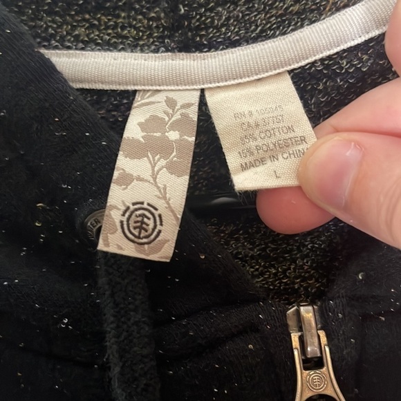 Element Vintage Y2K Zip Up Speckled Hoodie Size Large - Picture 4 of 6